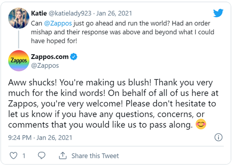 Zappos tweet